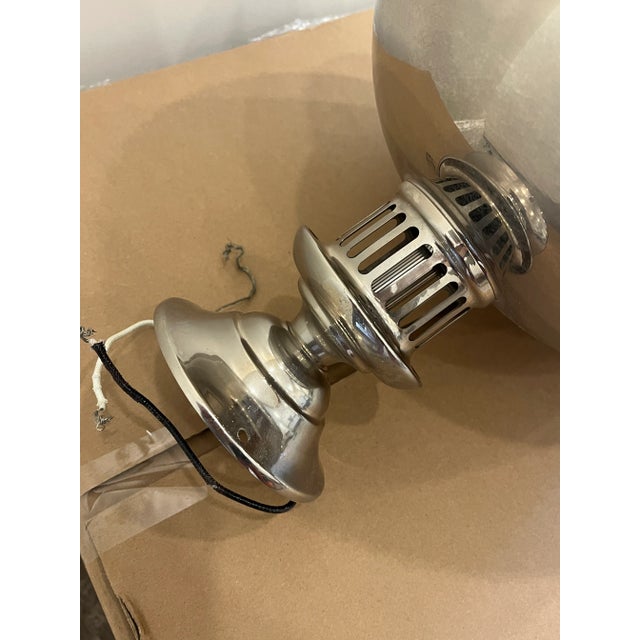 Remains Lighting Orson Pendant Semi Flush Mount, Stainless, Milk Glass, Rare For Sale - Image 9 of 14