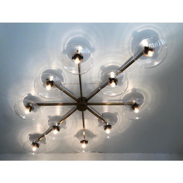 21st Century Dieci Bronze Clear Murano Flush Mount by Fabio LTD For Sale - Image 9 of 11