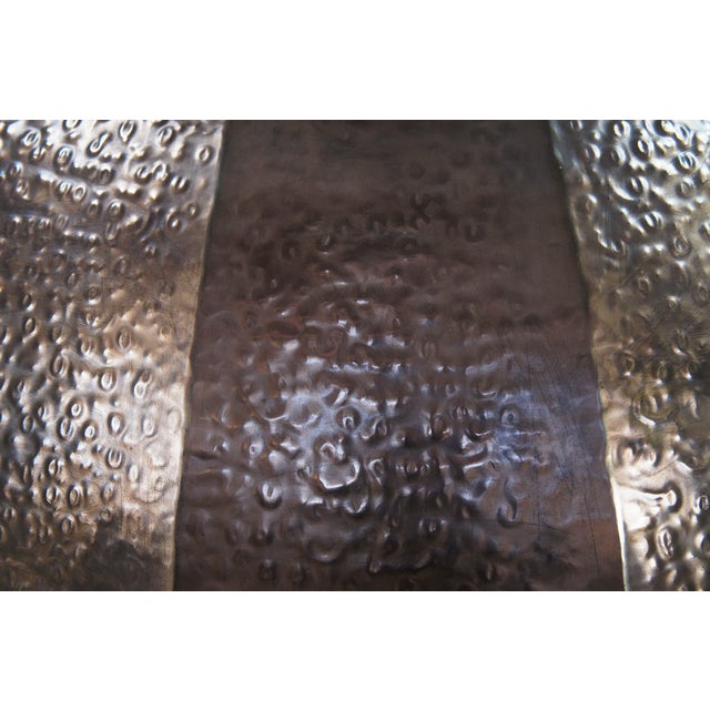 Late 20th Century Rustic Farmhouse Hammered Copper Kitchen Stove Range Hood 58" For Sale - Image 5 of 12