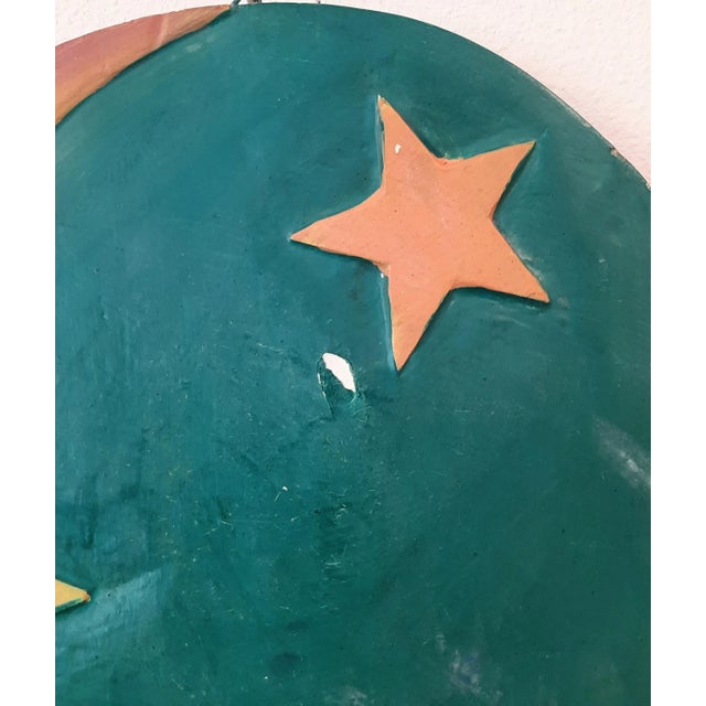 Vintage Mexican Moon and Sun Folk Wall Art Plaque For Sale - Image 4 of 8