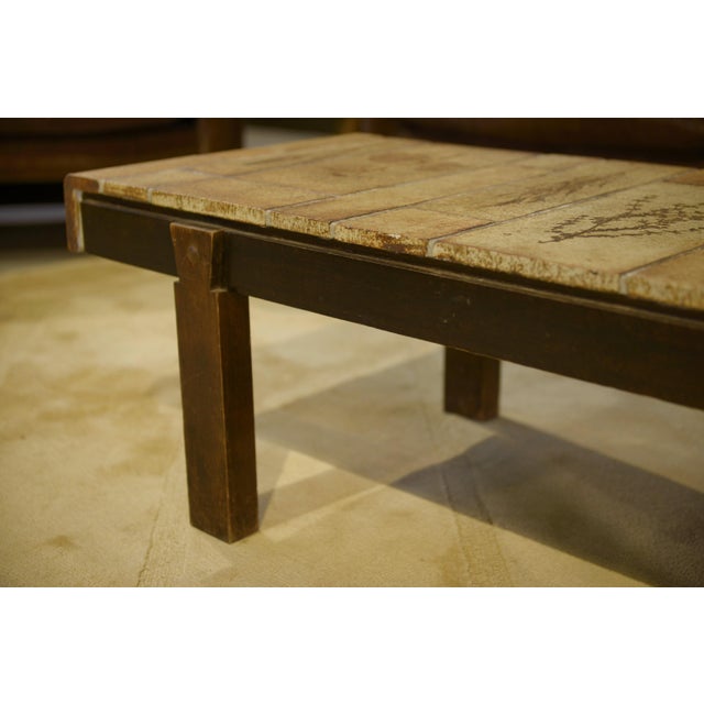 Beige Ceramic Herbier Coffee Table by Roger Capron, 1960s For Sale - Image 8 of 11