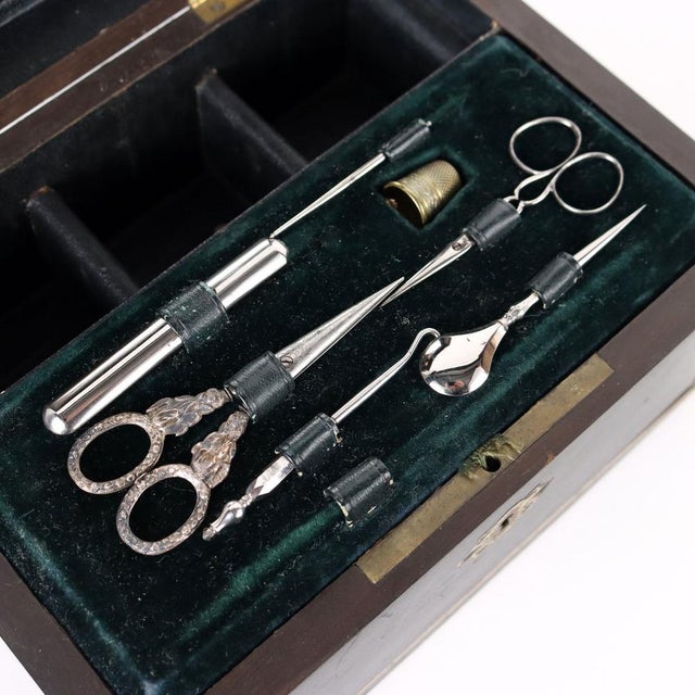 19th Century Sewing Box in Ebony Veneer For Sale - Image 4 of 15