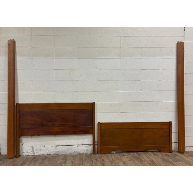 Vintage Glanville Furniture Co Full Size Sleigh Bed For Sale - Image 11 of 13