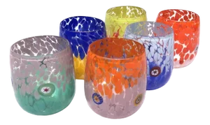 Murano Glasses with Multicolored Patterns from YourMurano, Set of 6