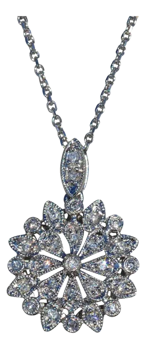 The Vittoria: Ladies Contemporary 14K Diamond Floral Necklace