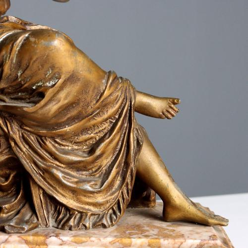 Stone Fireplace Triptych in Marble and Gilded Antimony For Sale - Image 7 of 16