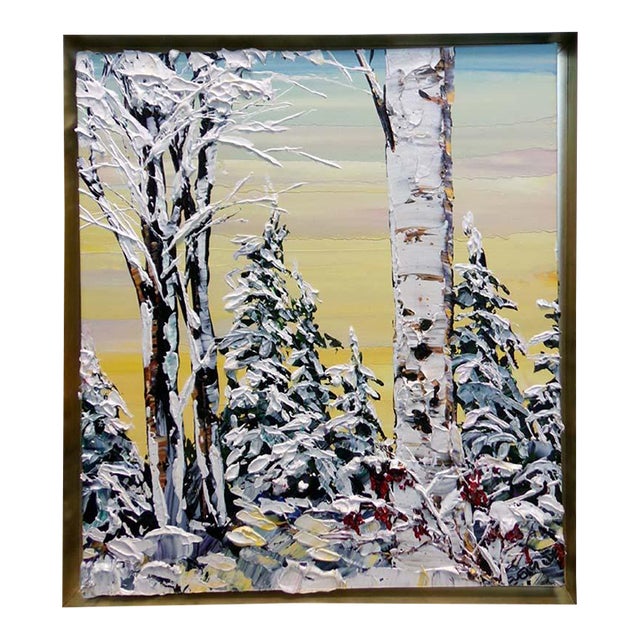 Maya Eventov Untitled Original Acrylic Canvas H.Signed Tree Framed For Sale