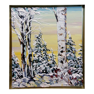Maya Eventov Untitled Original Acrylic Canvas H.Signed Tree Framed