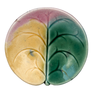 Etruscan Majolica Leaf Butter Pat, Circa 1890