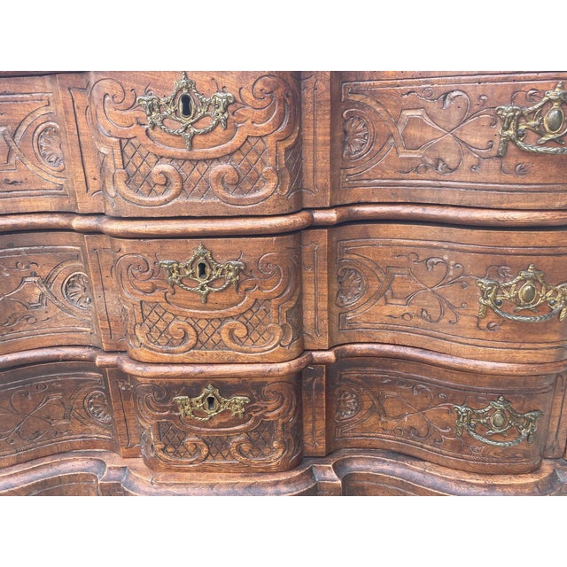Elm Chest of Drawers with Schwarzwald Style Carving, 1850 For Sale - Image 6 of 8