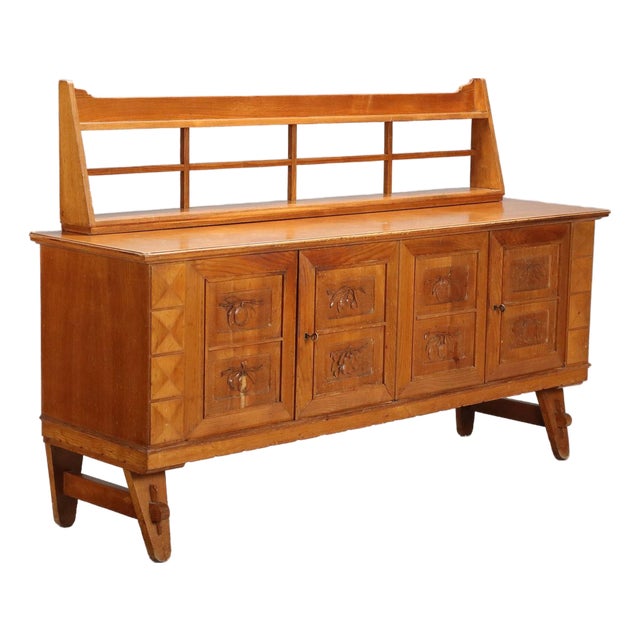Vintage Rustic Sideboard in Oak, 1950s For Sale