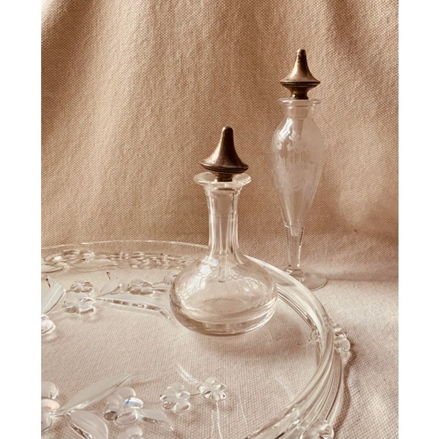 French 1980s Exquisite French Crystal Camelia Bathroom Tray- Plateau – Paris Find For Sale - Image 3 of 18