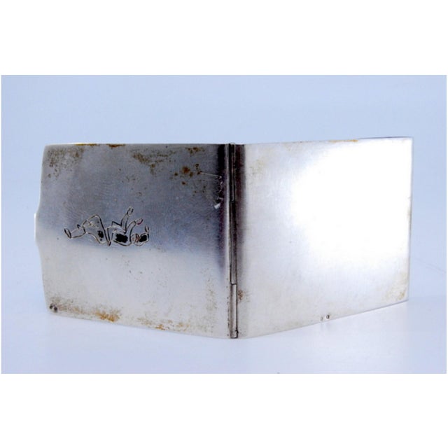 Plain Silver Matchbook with Engraved Dancer For Sale - Image 6 of 10