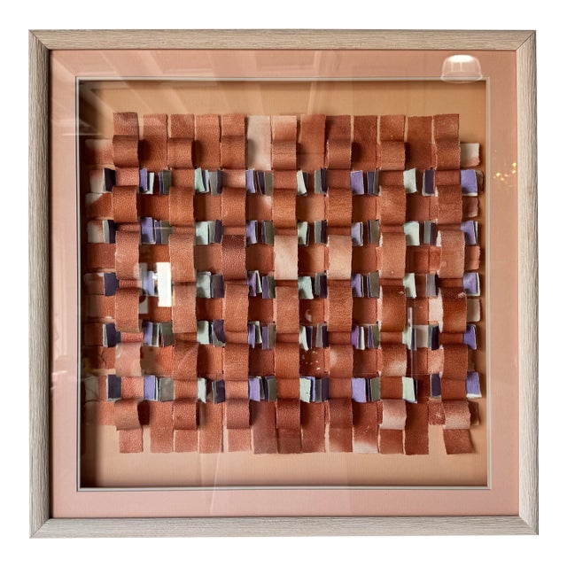 1980's Vintage Mixed Media Collage Paper Wall Art Painting- Framed/ Sold For Sale