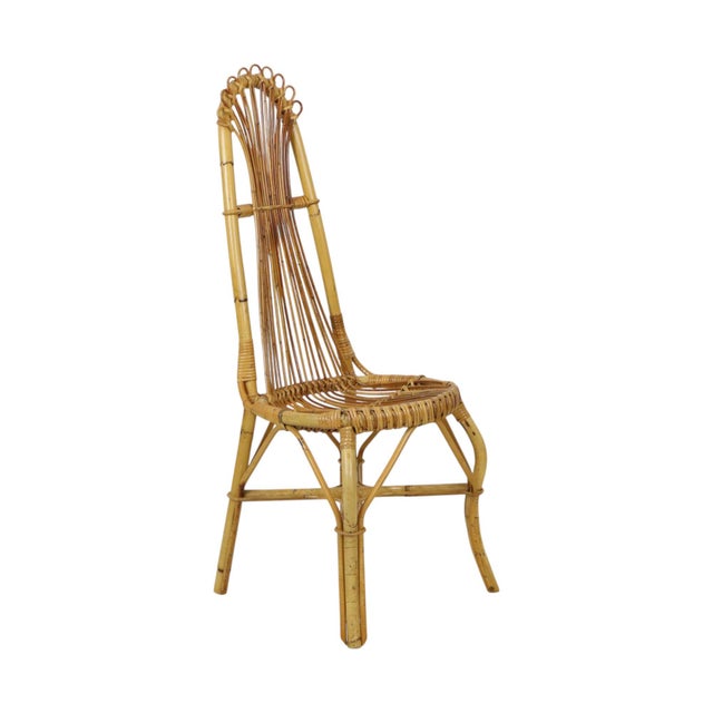 Mid-Century Modern Italian Boho Bamboo and Rattan Chair, 1960s For Sale - Image 12 of 12