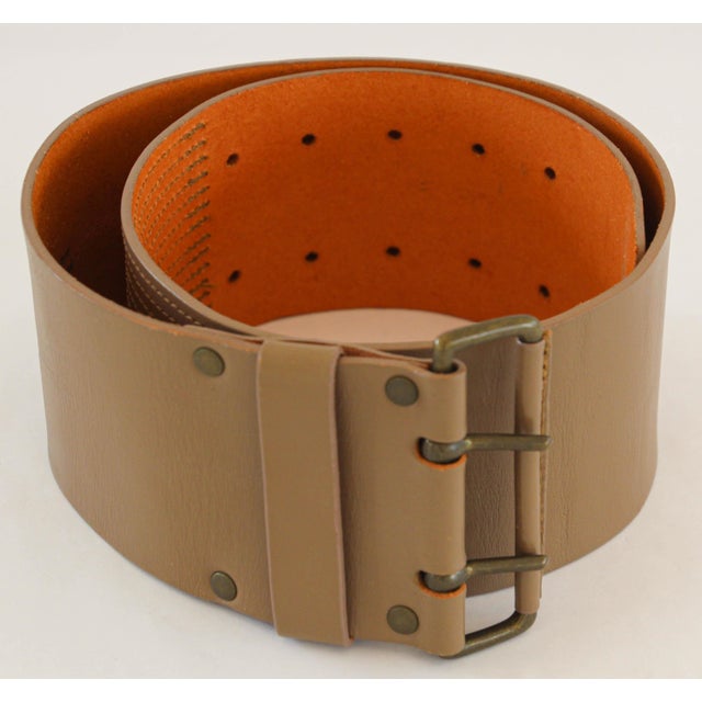 Late 20th Century Dries Van Noten Oversized Wide Leather Waist Belt For Sale - Image 5 of 12