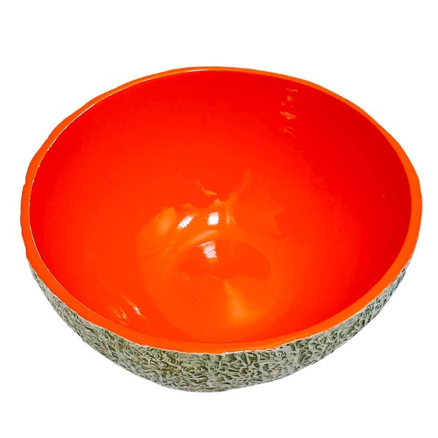 1960s Mid-Century Italian Cantaloupe Melon Majolica Service - 7 Pieces For Sale In San Diego - Image 6 of 9