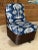 Vintage Braxton Culler Stacked Rattan Swivel Lounge Slipper Chair in Thibaut Fabric For Sale - Image 11 of 13