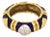 Diamond Enamel 14k Two Tone Gold Hearts Dome Band Ring For Sale