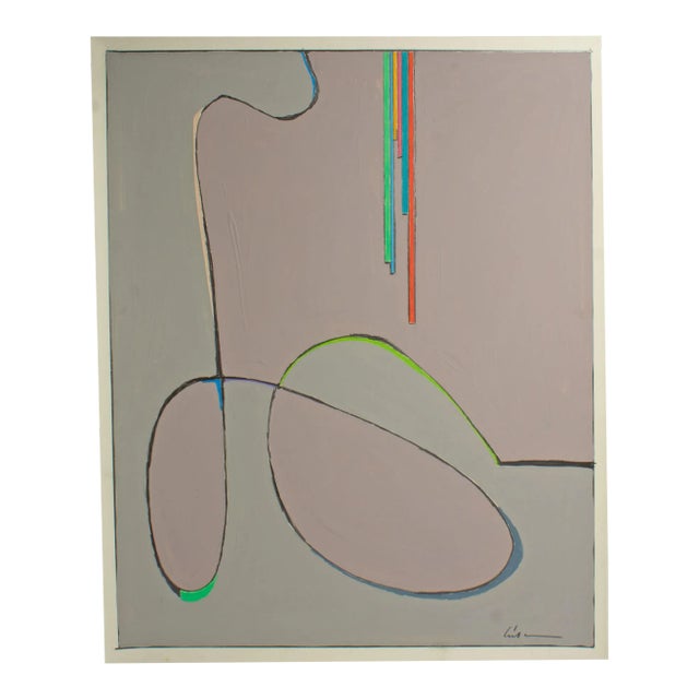 1980s Abstract Mixed Media Painting by Harry Hilson For Sale