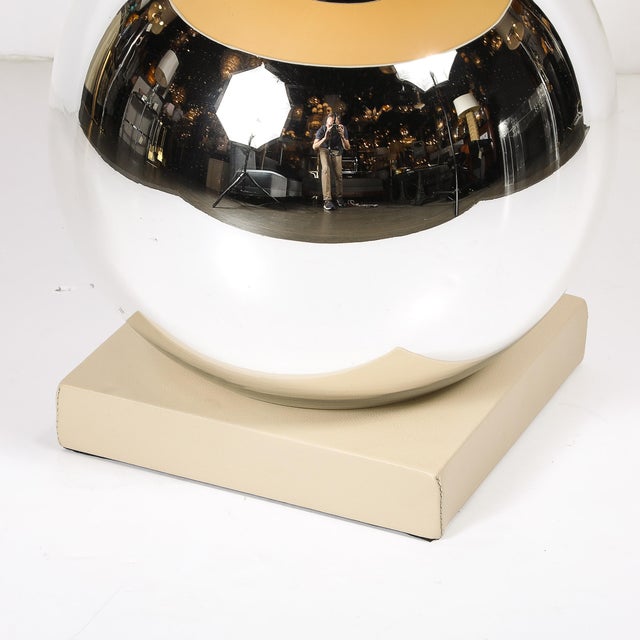 Modernist Mercury Glass Table Lamps With Leather Wrapped Bases by Lorin Marsh For Sale - Image 13 of 17