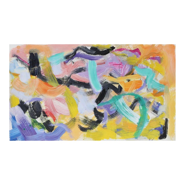 Abstract acrylic on paper, Isabel Gamerov Acrylic on Canvas Painting For Sale