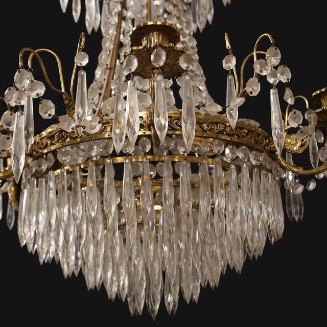 Antique Prism Chandelier, 1900 For Sale - Image 4 of 5