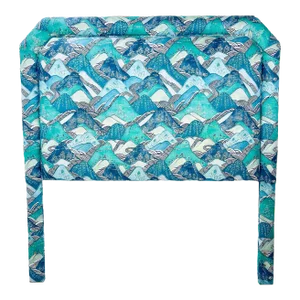 Queen Headboard Upholstered in Teal/Blue Kelly Wearstler Fabric