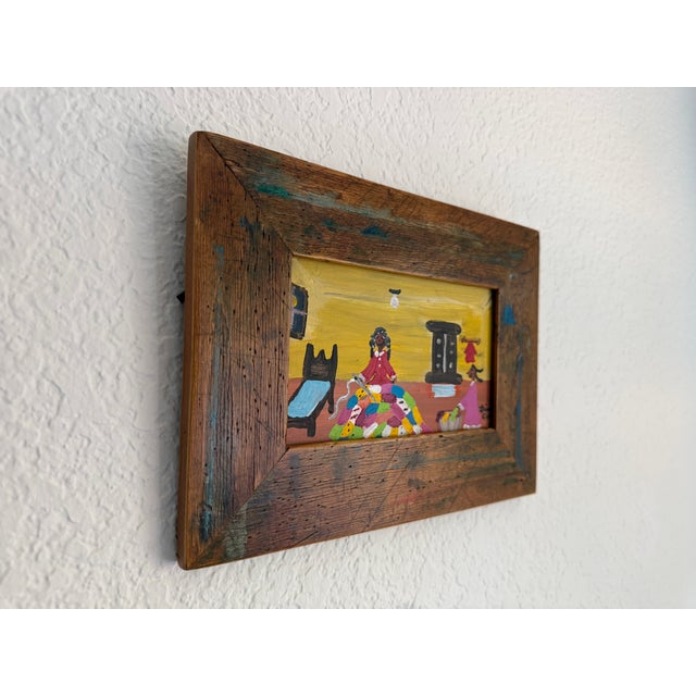 Lisa Cain Folk Art Painting, Acrylic on Board, Listed Artist, Signed For Sale - Image 9 of 9