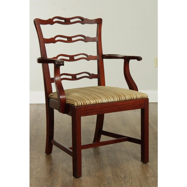 Drexel Travis Court Vintage Mahogany Chippendale Style Ladder Back