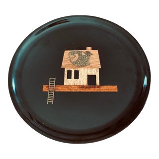 Vintage Mid-Century Couroc Fish House Tray For Sale
