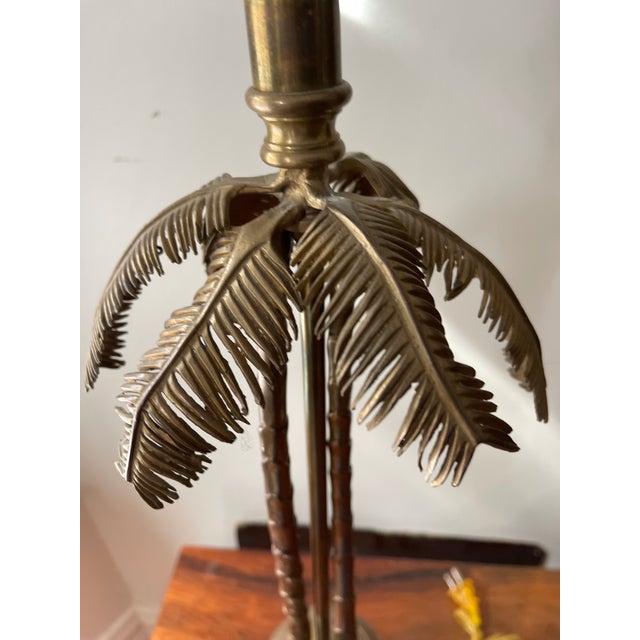 Vintage Brass Palm Tree Lamp For Sale - Image 10 of 12