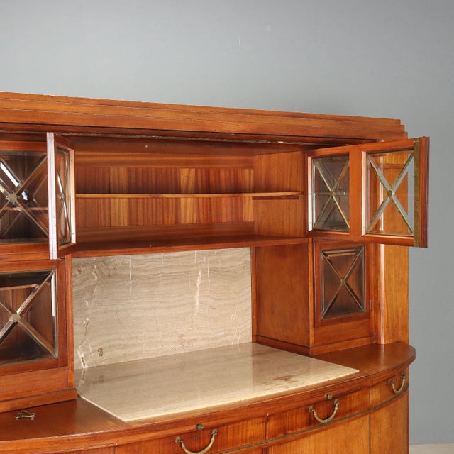 Italian Display Cabinet in Mahogany and Marble For Sale - Image 6 of 16