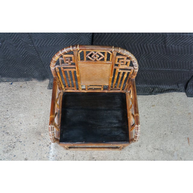 Late 19th Century Antique 19th C. Chinese Export Brighton Pavilion Bamboo Chinoiserie Armchair For Sale - Image 5 of 18