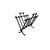 Mid-Century Modern Magazine Holder Metal Black Faux Bamboo Rack v Shape Vintage MCM Decor For Sale - Image 3 of 7