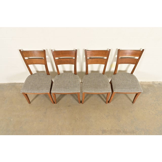 Late 20th Century Stickley Mission Oak Arts & Crafts Dining Chairs, Set of Four For Sale - Image 5 of 14
