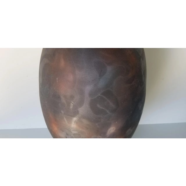 Large- Vintage Raku Art Pottery Vase For Sale - Image 4 of 11