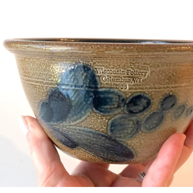 Useful Wisconsin Pottery (of Columbus WI) serving or mixing bowl in the the Early American stoneware, salt-glazed style....