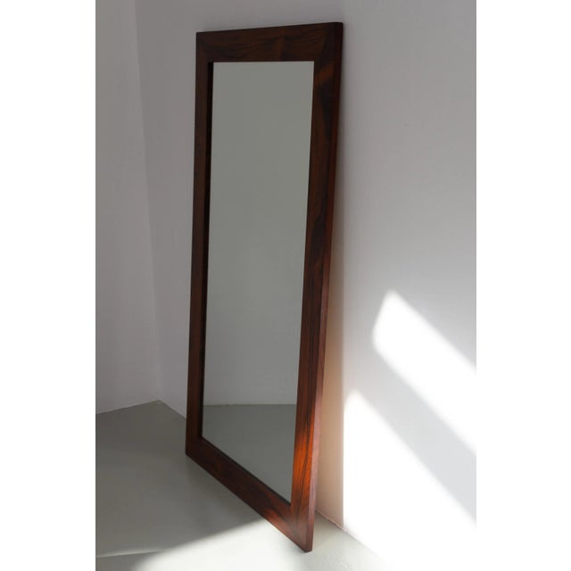 Large Mid-Century Modern Rosewood Mirror, Denmark, 1970s For Sale - Image 12 of 18