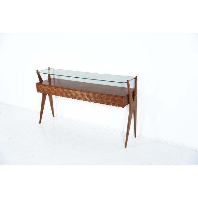 Mid-Century Modern Wood Console Table, Italy, 1950 For Sale - Image 3 of 18