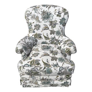 Upholstered P. Kaufmann Paisley & Floral Print Club Chair For Sale