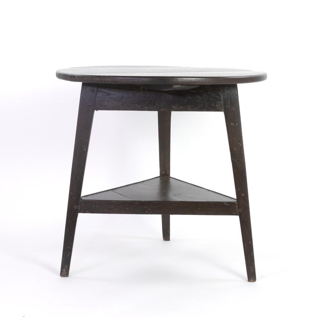 Mid 19th Century English Rustic Painted Cricket Table with Triangular Lower Shelf For Sale - Image 4 of 6