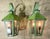Good looking pair of wall lantern ,hand crafted from solid brass with three 40/watt light each, clear glass, artistic...
