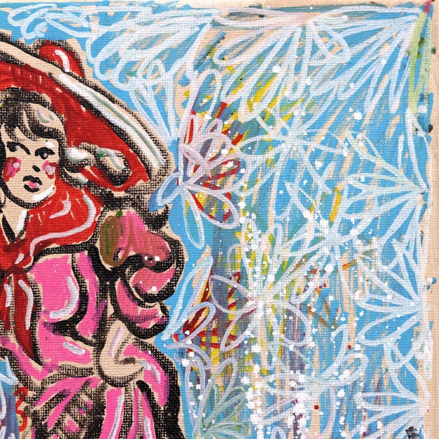 Textile Buy Her Flowers - Original Contemporary Cowgirl Painting on Canvas by Jesse Black For Sale - Image 7 of 9