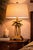 Late 20th Century Petite Tropical Palm Tree & Pineapple Table Lamps With Raffia Drum Shades – Palm Beach Coastal Regency Style, 16” H For Sale In Los Angeles - Image 6 of 10