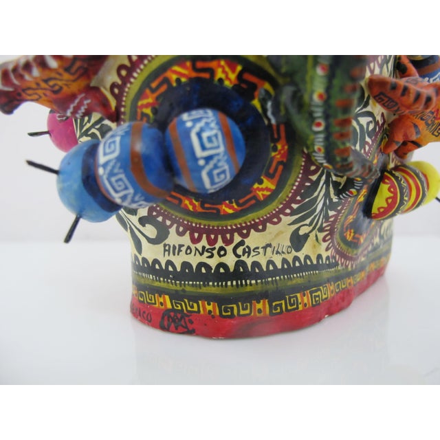 Alfonso Castillo Orta Caterpillars Day of Dead Skull Mexican Folk Art Pottery For Sale - Image 11 of 16