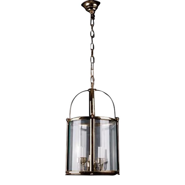 Centra Lantern in Patinated Finish For Sale