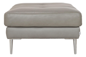 Grey Leather Stool with Chrome Feet from Gutmann Factory
