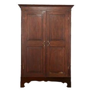 Antique 19th Century Two-door Wardrobe in Solid Fir, Italy For Sale