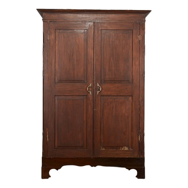 Antique 19th Century Two-door Wardrobe in Solid Fir, Italy For Sale